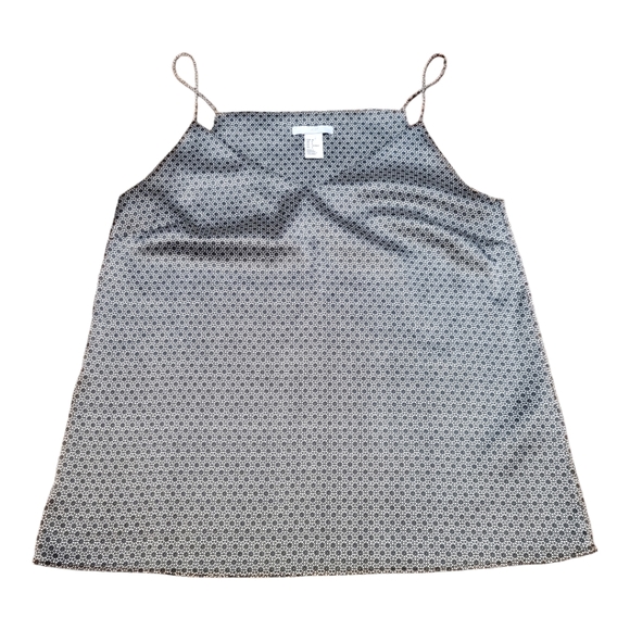 H&M Micro Print Cami Top | Black & White | Camisole | Satin Like | Geometric | 6 - Picture 8 of 14